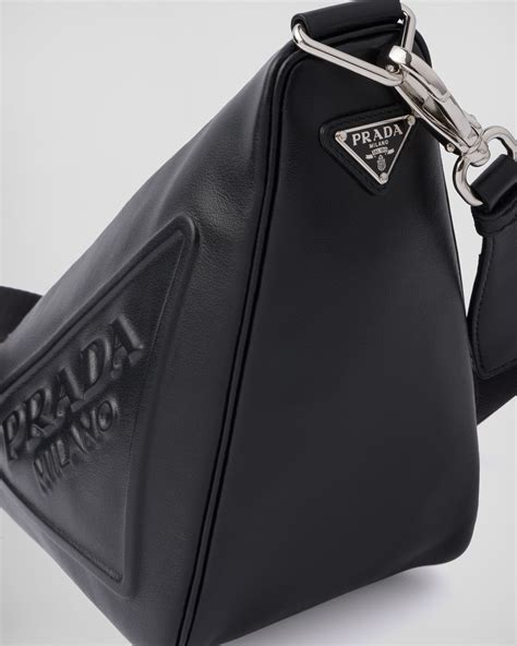 prada triangle bag man|prada triangle leather shoulder bag.